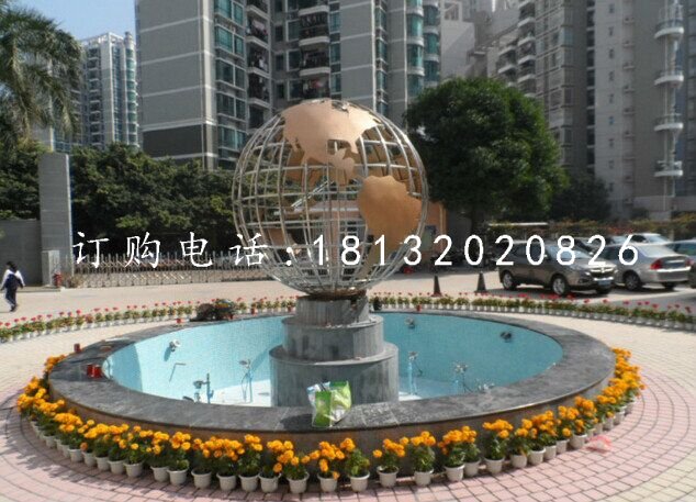 不銹鋼地球儀雕塑，廣場不銹鋼雕塑