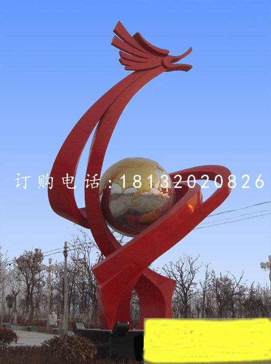 不銹鋼龍騰雕塑，廣場抽象龍雕塑