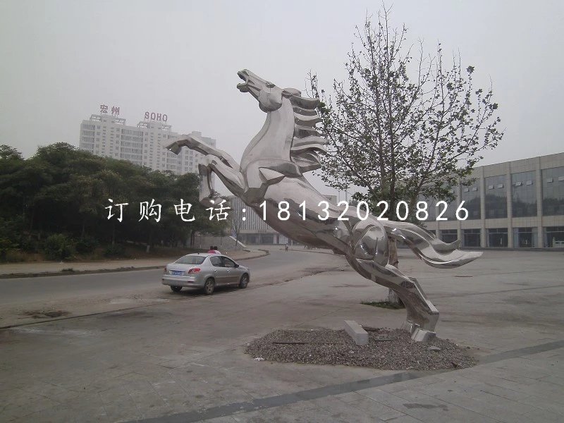 立馬成功雕塑，廣場不銹鋼雕塑 (1)