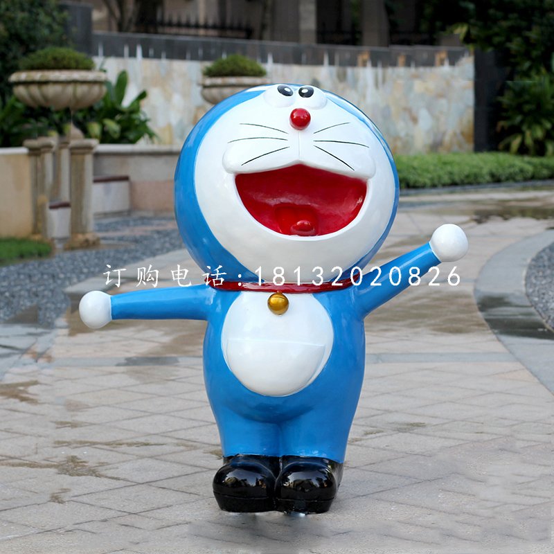 玻璃鋼哆啦a夢(mèng)，游樂(lè)場(chǎng)卡通動(dòng)物雕塑 (2)