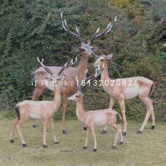 玻璃鋼仿真鹿，公園仿真動物雕塑