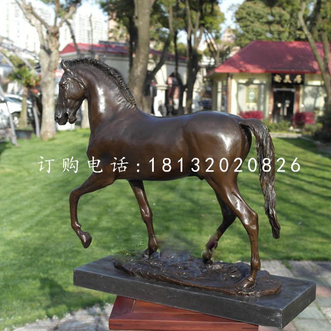 走路的馬銅雕，公園動(dòng)物銅雕 (2)