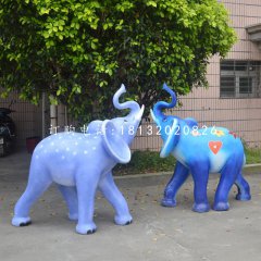 玻璃鋼彩繪大象，彩繪動物，公園景觀雕塑