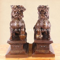踩球麒麟銅雕，古代神獸銅雕