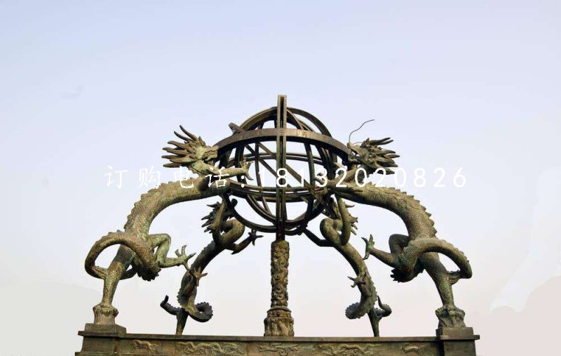 渾天儀銅雕，大學(xué)校園銅雕 (3)