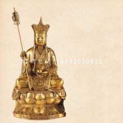 坐式地藏菩薩銅雕，寺廟佛像銅雕