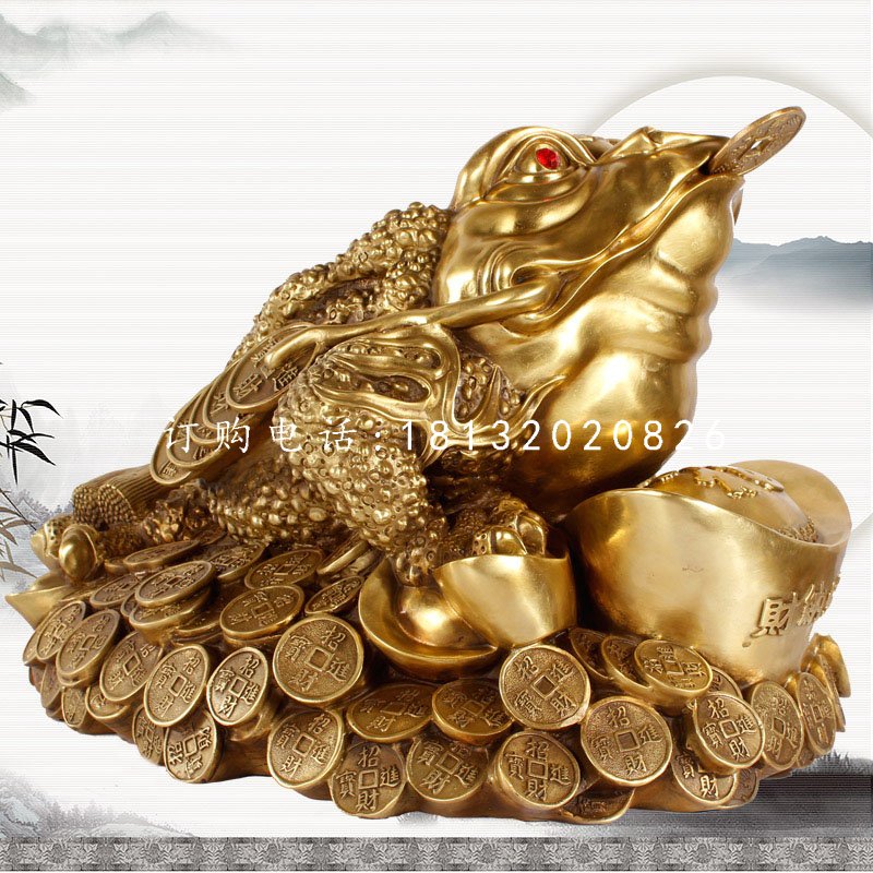 招財(cái)金蟾銅雕，企業(yè)招財(cái)神獸銅雕