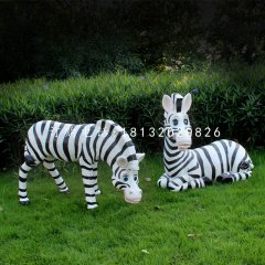 卡通斑馬，玻璃鋼卡通動物，公園景觀雕塑