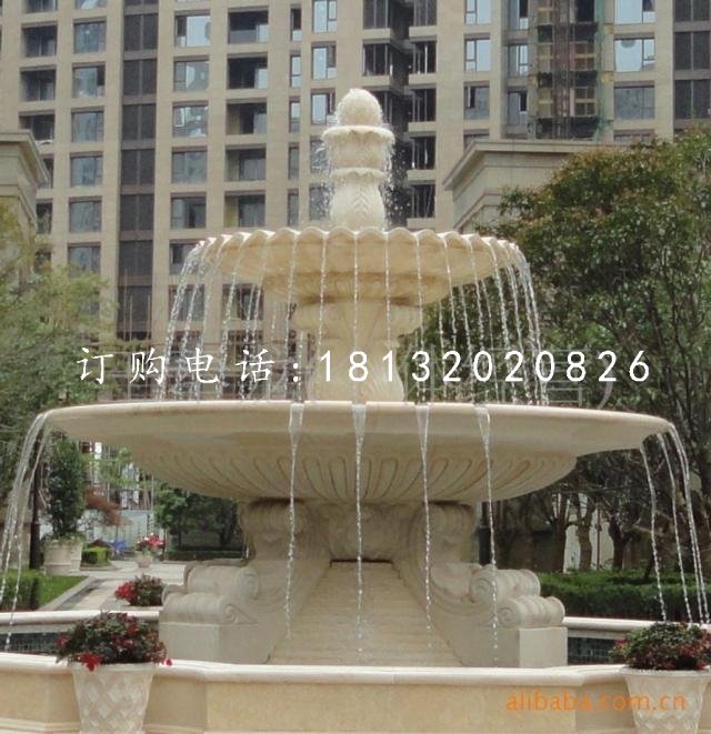 三層歐式噴泉石雕，小區(qū)噴泉雕塑