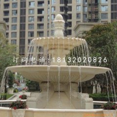 三層歐式噴泉石雕，小區(qū)噴泉雕塑