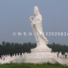 立式觀音石雕，漢白玉佛像石雕