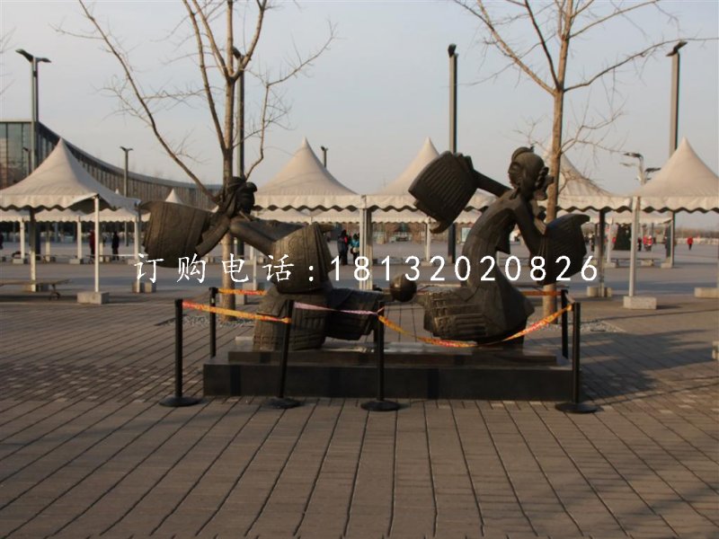 皮影戲人物銅雕，公園景觀銅雕