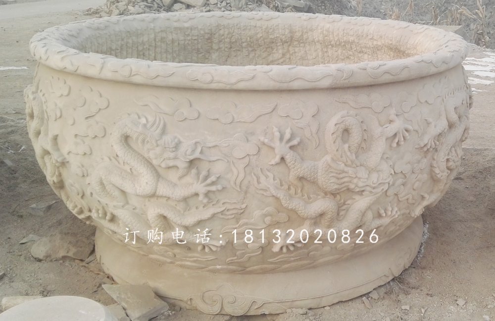 石雕水缸，龍浮雕水缸石雕 (2).jpg