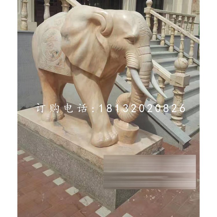 晚霞紅大象石雕，動物石雕 (3).jpg