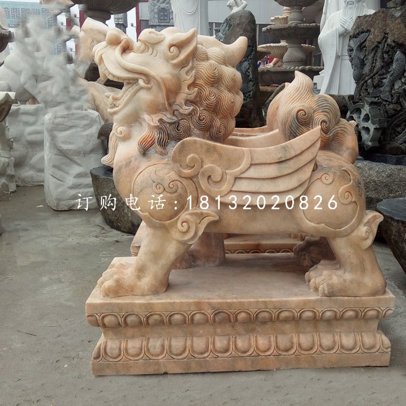 石雕貔貅雕塑，大理石動(dòng)物 (1).jpg