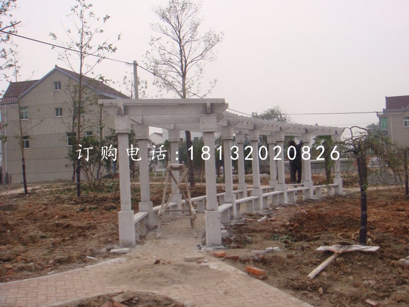 花架長(zhǎng)廊石雕，公園石雕走廊.jpg