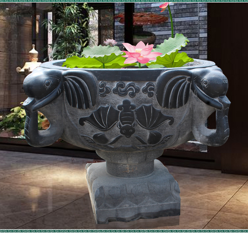 庭院景觀石雕，仿古魚缸