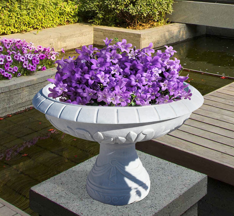 公園景觀石雕，漢白玉花盆