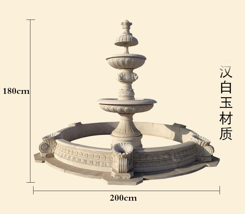 漢白玉噴泉，石雕噴泉