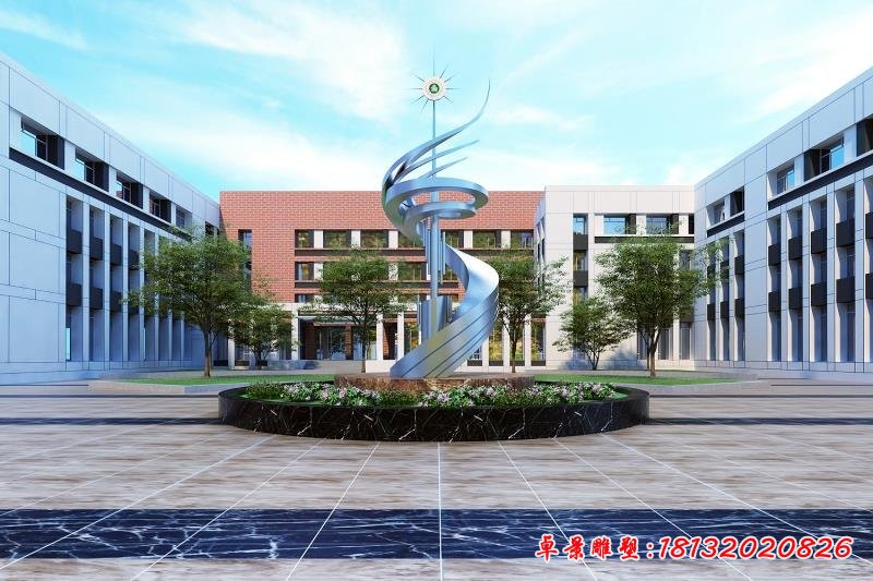 不銹鋼升華雕塑，不銹鋼校園雕塑