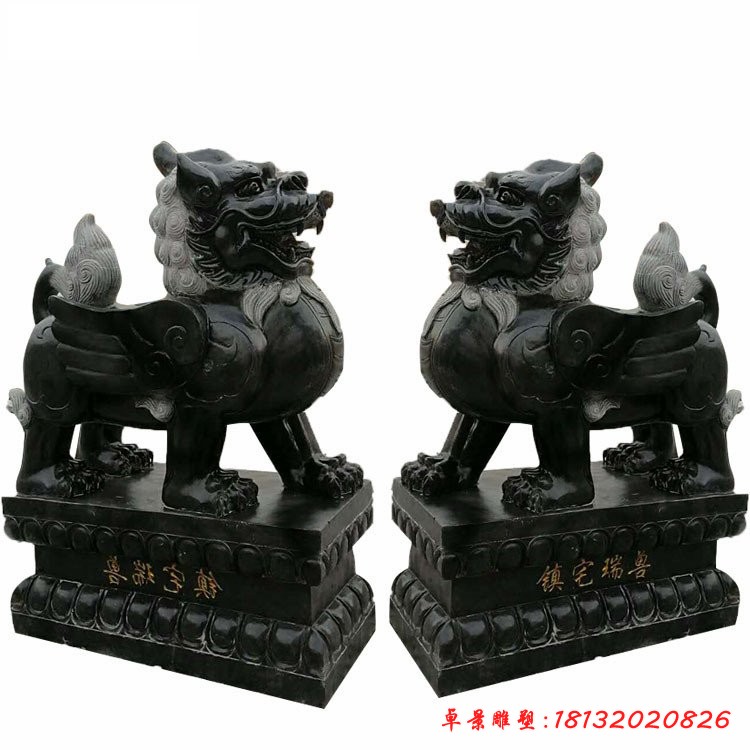 鎮(zhèn)宅瑞獸石雕，青石貔貅雕塑 (2)[1][1]