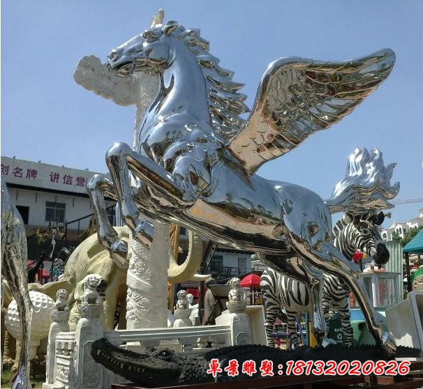 不銹鋼飛馬雕塑廣場動(dòng)物雕塑[1]