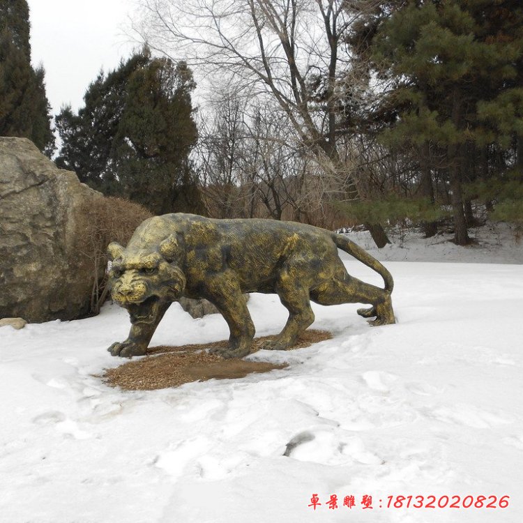 老虎銅雕，公園老虎動(dòng)物雕塑