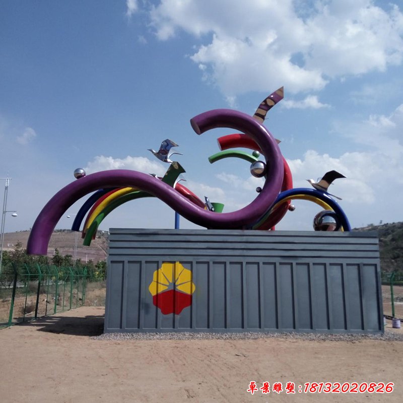 不銹鋼祥云雕塑，不銹鋼飛翔雕塑，廣場雕塑 (5)