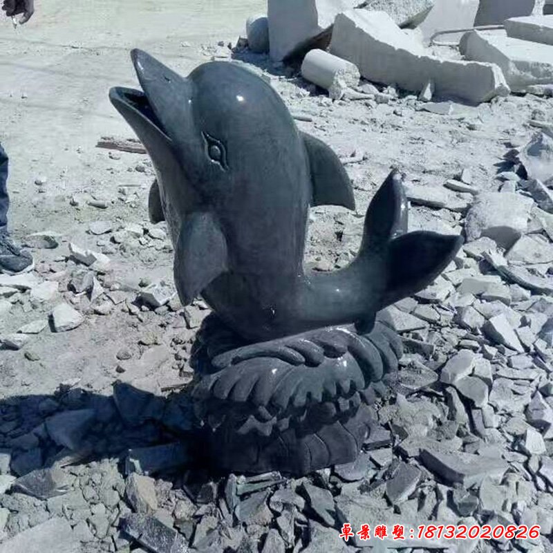 青石海豚石雕，動(dòng)物石雕 (2)