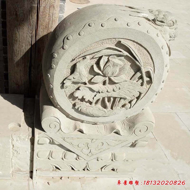 大理石門(mén)墩，宅門(mén)抱鼓石雕塑 (1)