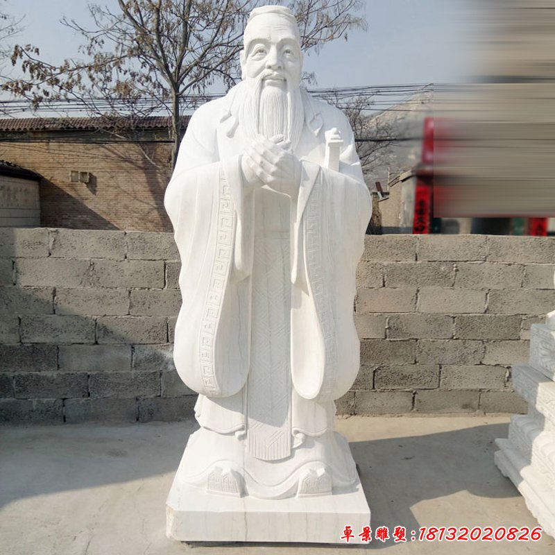 孔子石雕，漢白玉校園人物石雕