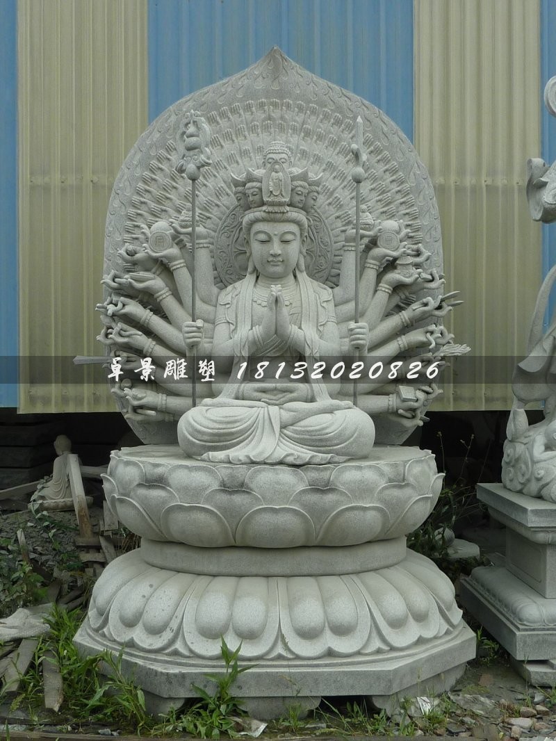 大理石千手觀音，寺廟觀音石雕