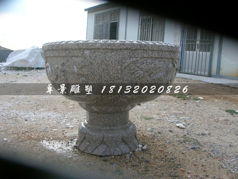 石雕花盆，園林景觀石雕