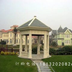 石雕涼亭，尖頂涼亭雕塑