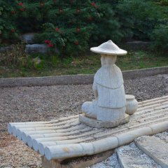 小老頭石雕，公園小品石雕