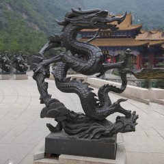 銅龍雕塑，青龍銅雕