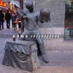 變魔術(shù)人物銅雕，步行街小品雕塑