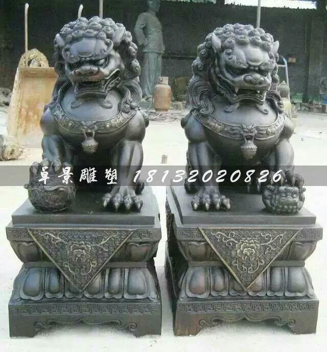 北京獅子雕塑，看門獅銅雕