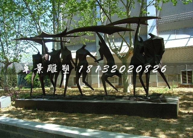 抽象人物銅雕，廣場(chǎng)景觀銅雕