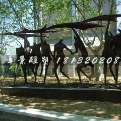 抽象人物銅雕，廣場景觀銅雕