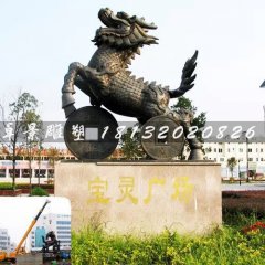 銅雕麒麟，大型神獸銅雕