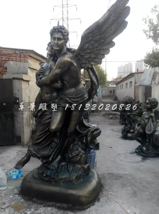 西方愛神雕塑，玻璃鋼仿銅人物雕塑 (1)