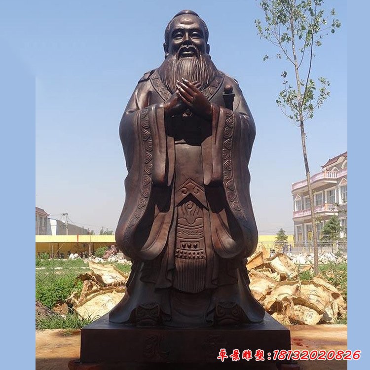 先師孔子銅雕，校園名人銅雕