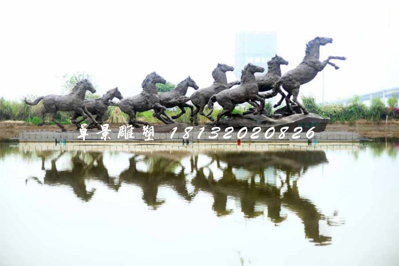 群馬銅雕，公園奔馬銅雕