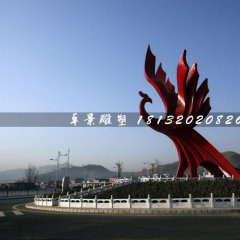 不銹鋼鳳凰雕塑，不銹鋼城市標(biāo)志雕塑