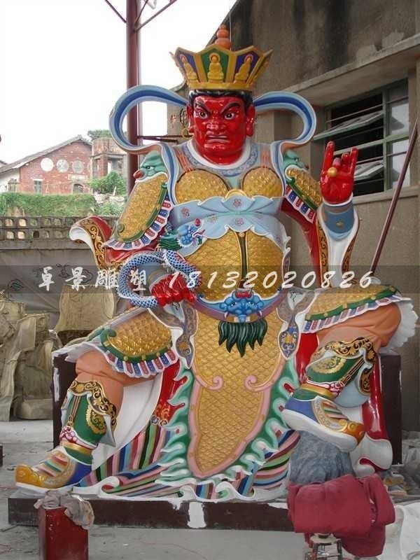 玻璃鋼四大天王雕塑，玻璃鋼彩色四大天王雕塑