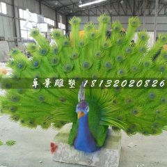 玻璃鋼孔雀雕塑，仿真孔雀雕塑