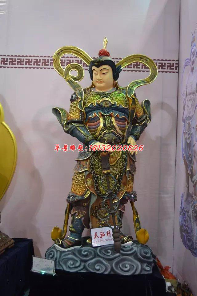 玻璃鋼韋陀菩薩雕塑，玻璃鋼神仙雕塑