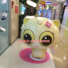 玻璃鋼大眼貓雕塑，玻璃鋼卡通雕塑