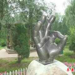 玻璃鋼ok手勢(shì)雕塑，景觀玻璃鋼雕塑